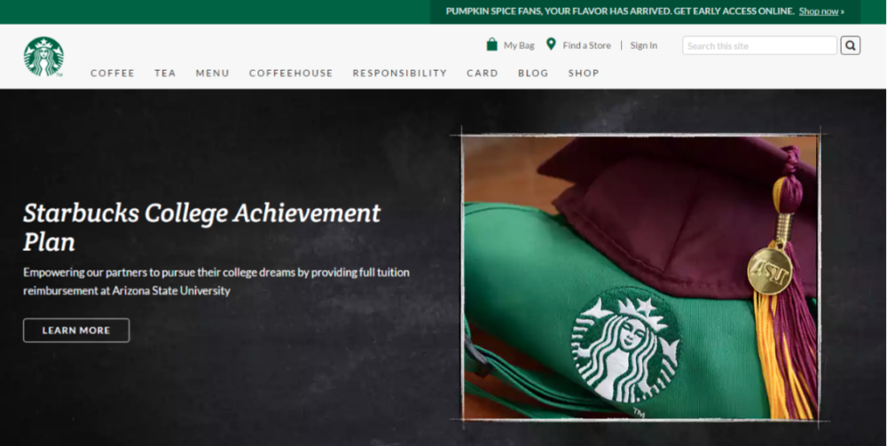 starbucks Website Screenshot logo