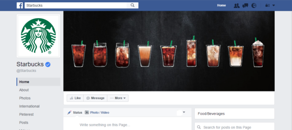 starbucks Facebook page