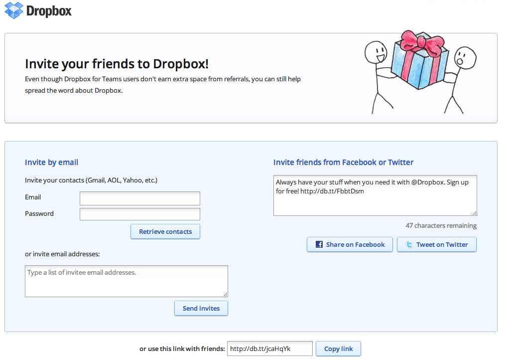 DropBox growth hacking referral program