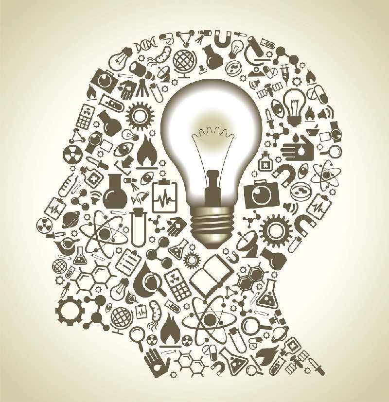 Brain of an entrepreneur ideas light bulb