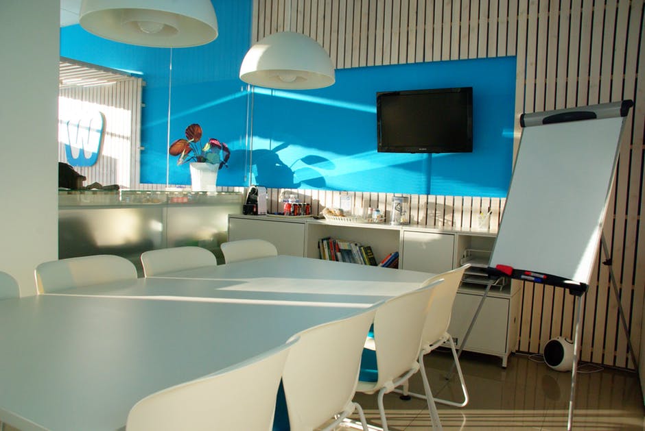 Modern Office Design Blue White