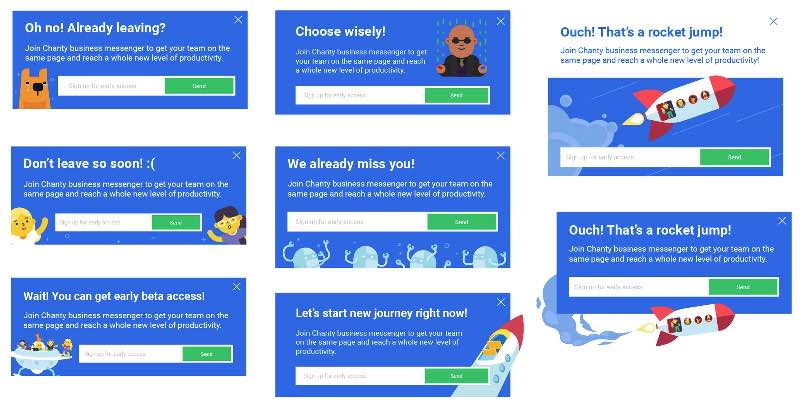 Chanty Popup Forms CRO Examples Copy