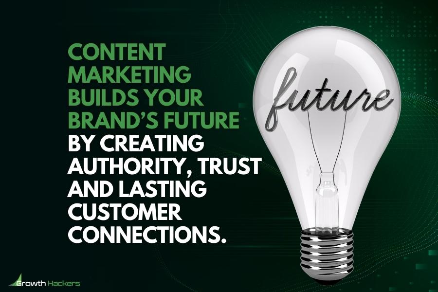 Content marketing builds your brand’s future by creating authority trust and lasting customer connections