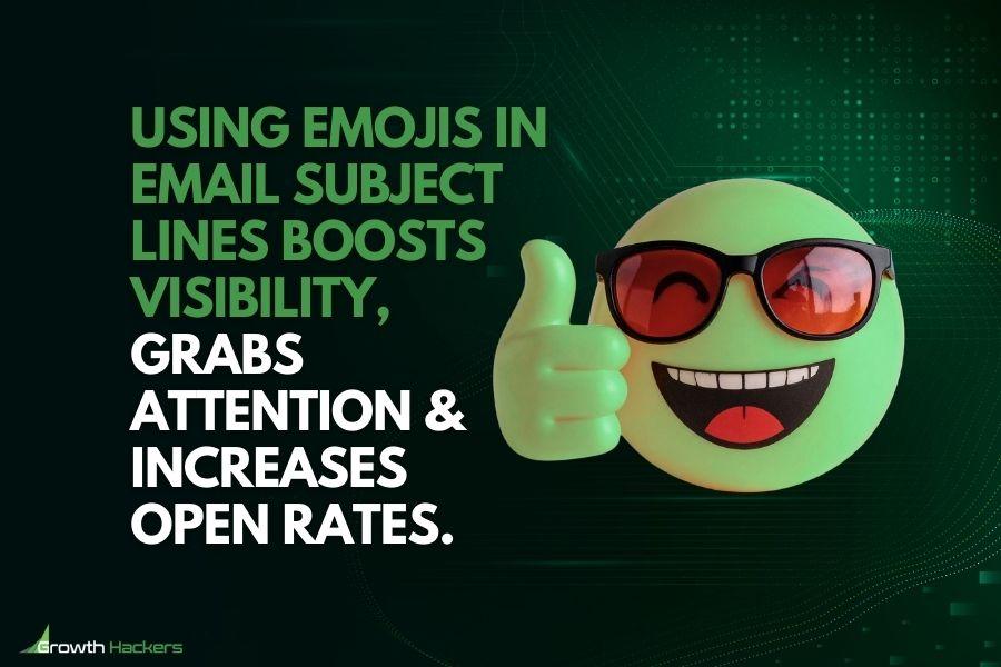 Using emojis in email subject lines boosts visibility grabs attention and increases open rates