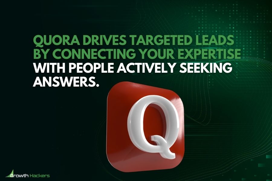 Quora drives targeted leads by connecting your expertise with people actively seeking answers