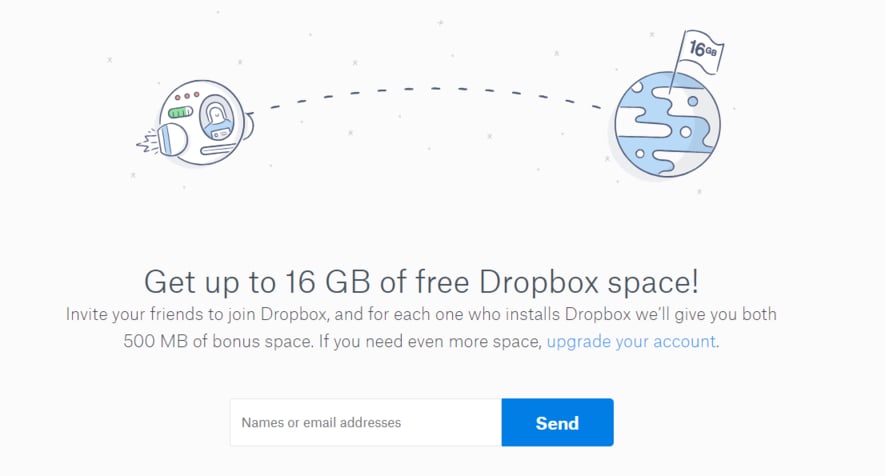 Dropbox 2-way referral program