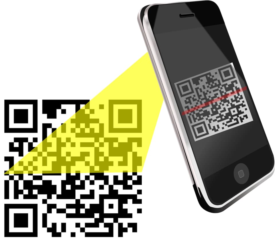 Smartphone scanning a QR Code