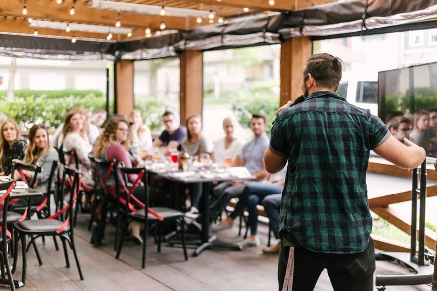 Narrate your story brand storytelling man microphone