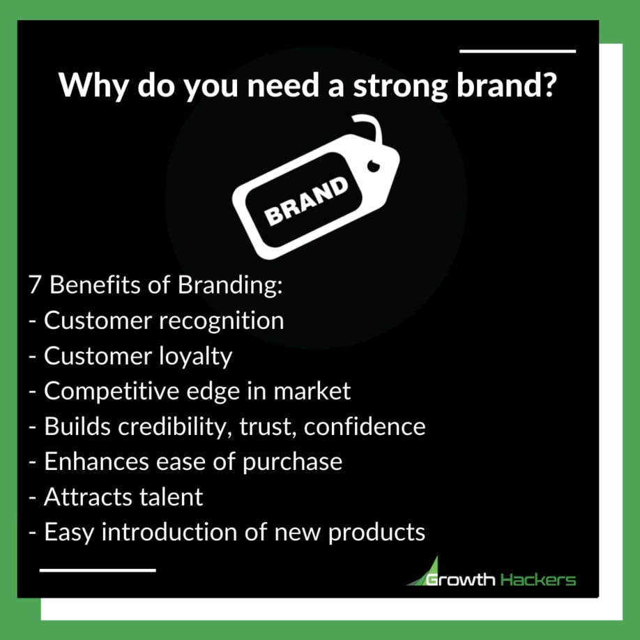 Why do you need a strong brand? Customer Recognition Visibility Trust