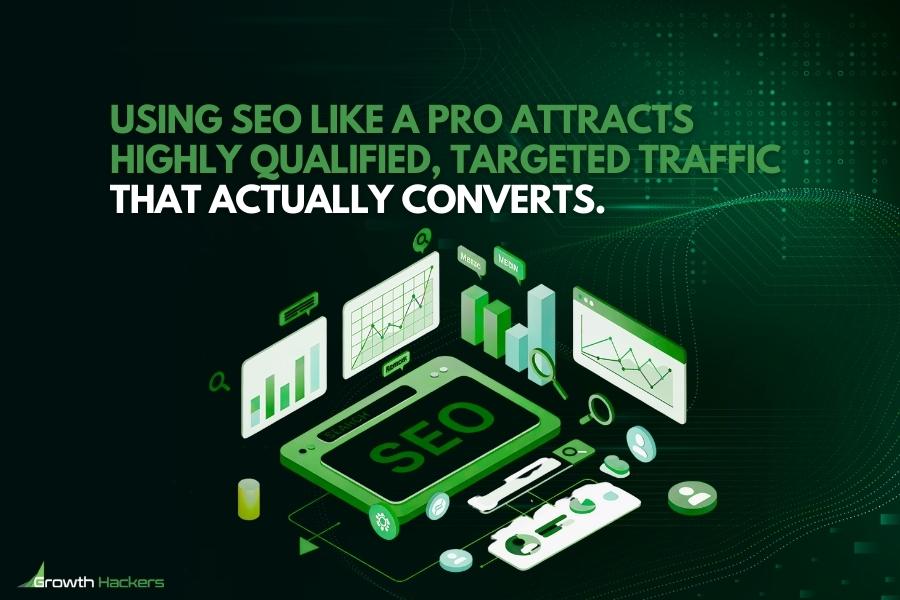 Using SEO like a pro attracts highly qualified targeted traffic that actually converts