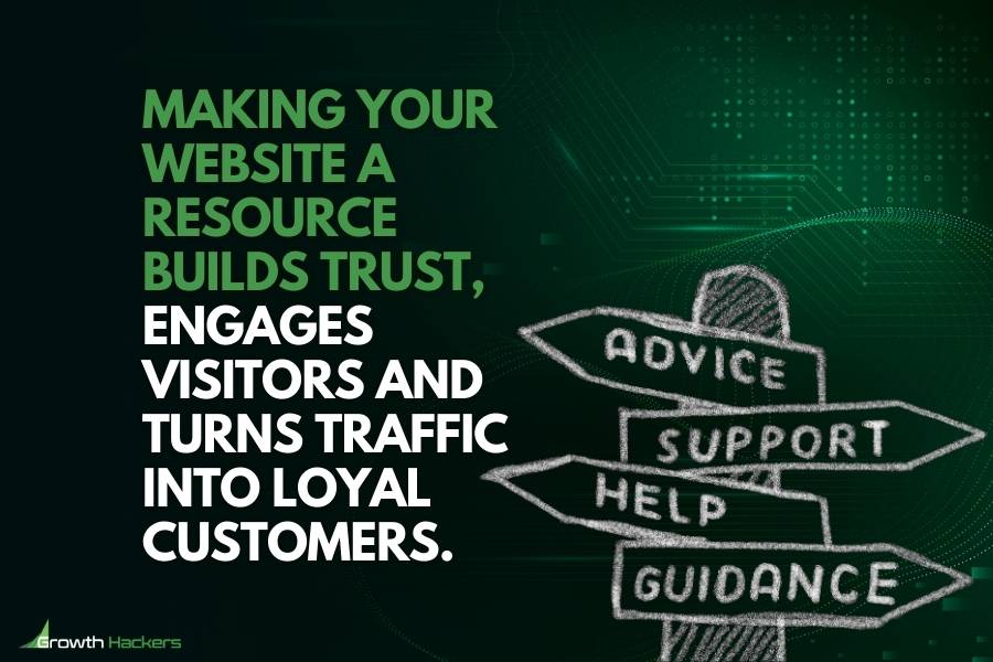 Making your website a resource builds trust engages visitors and turns traffic into loyal customers
