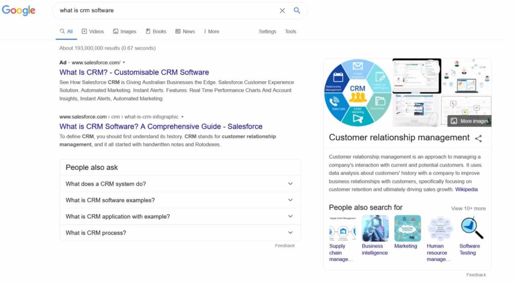 What is CRM search