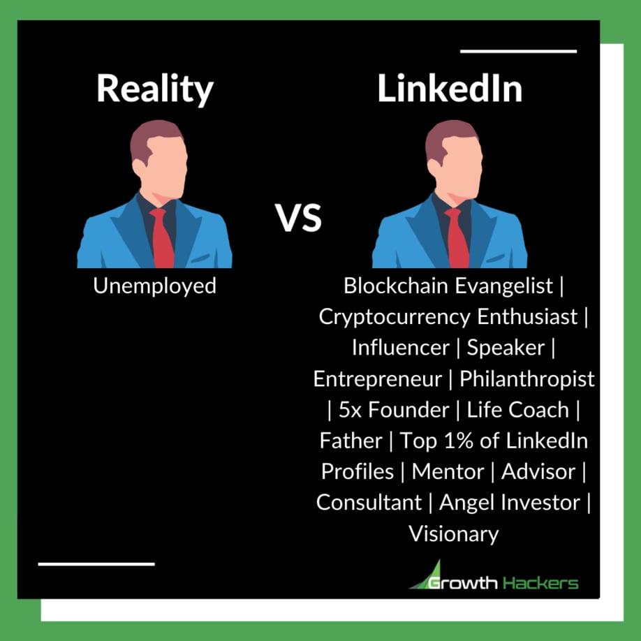 Reality vs LinkedIn Personal Branding B2B Career Job Hunting Hiring Recruitment