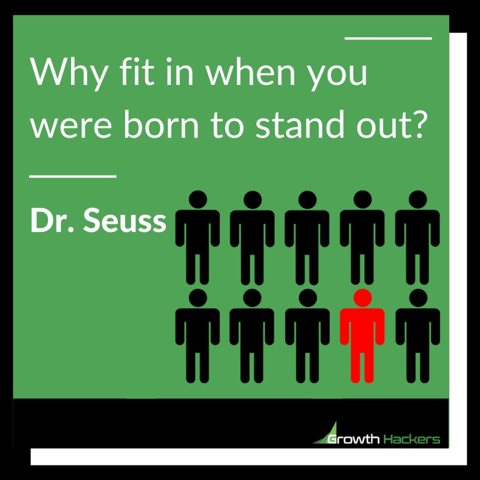 Why fit in when you were born to stand out? Dr. Seuss Inspirational Quotes Motivational Quote