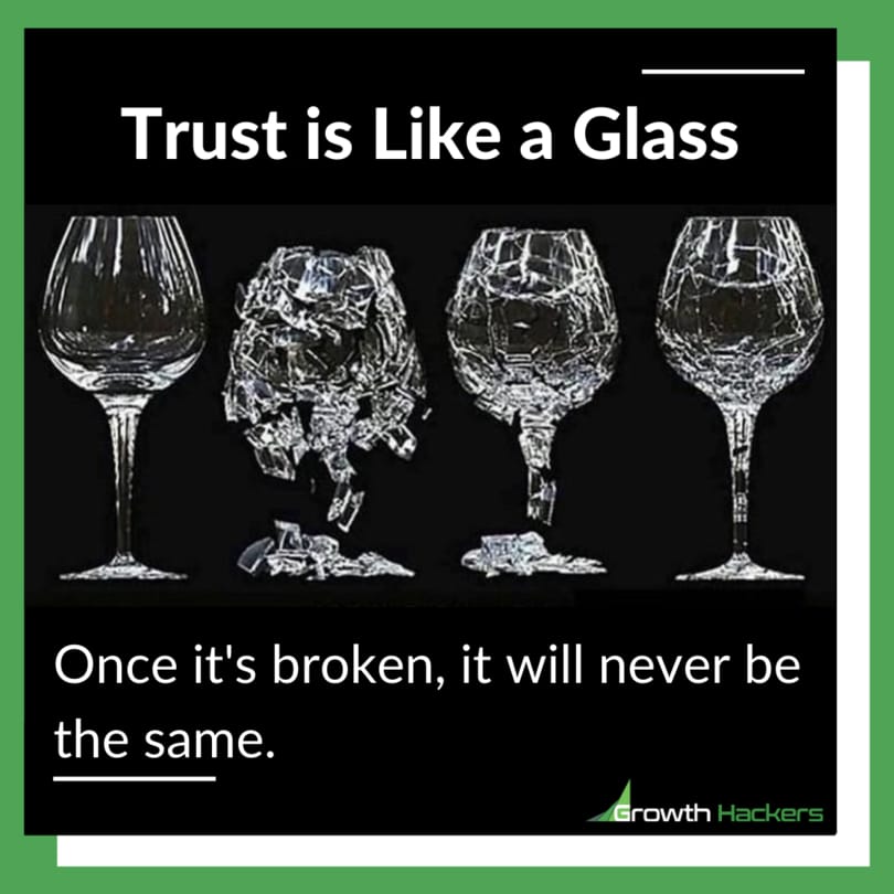 Trust is Like a Glass. Once it's broken, it will never be the same.⠀