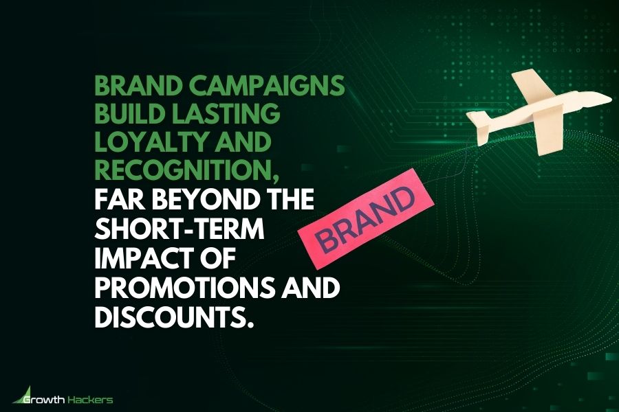 Brand campaigns build lasting loyalty and recognition far beyond the short-term impact of promotions and discounts