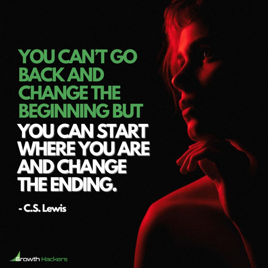 You Can’t Go Back and Change the Beginning but You Can Start Where you Are and Change the Ending. C.S. Lewis Quote Quotes
