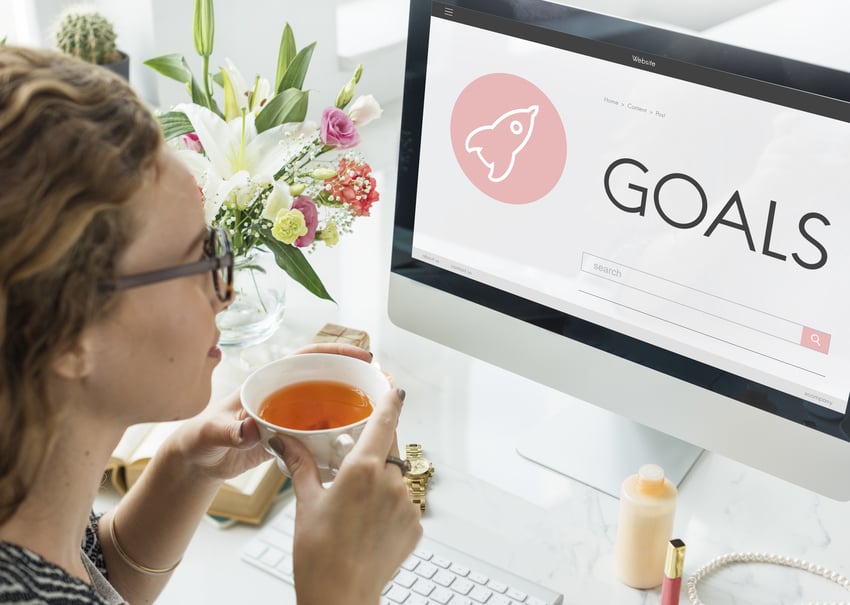 Set Define Goals Objectives Attain Reach Woman Tea