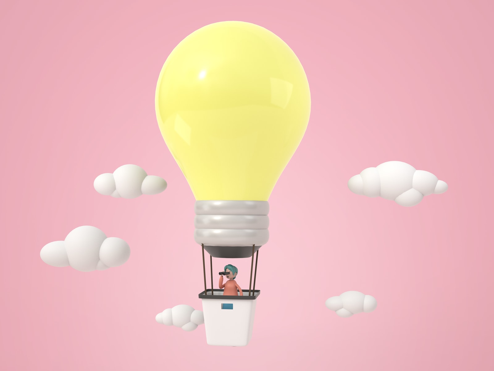 Vision 3d Air Balloon Idea Lightbulb