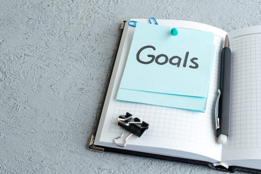 Goals Written Notebook Objective Pen Pencil