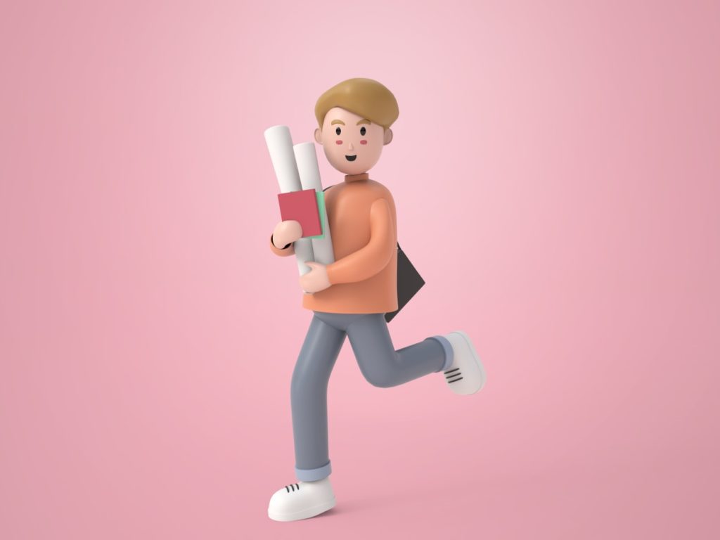 Hurry Running 3D Character Illustration Avatar