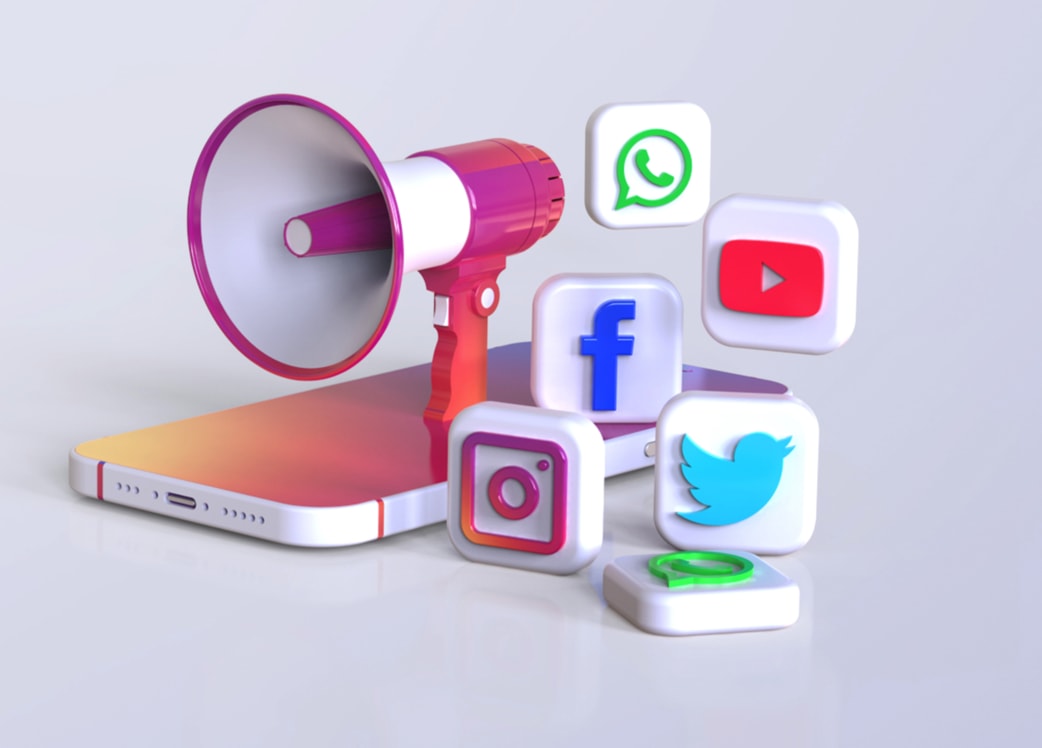 Promote Company Social Media Marketing Megaphone