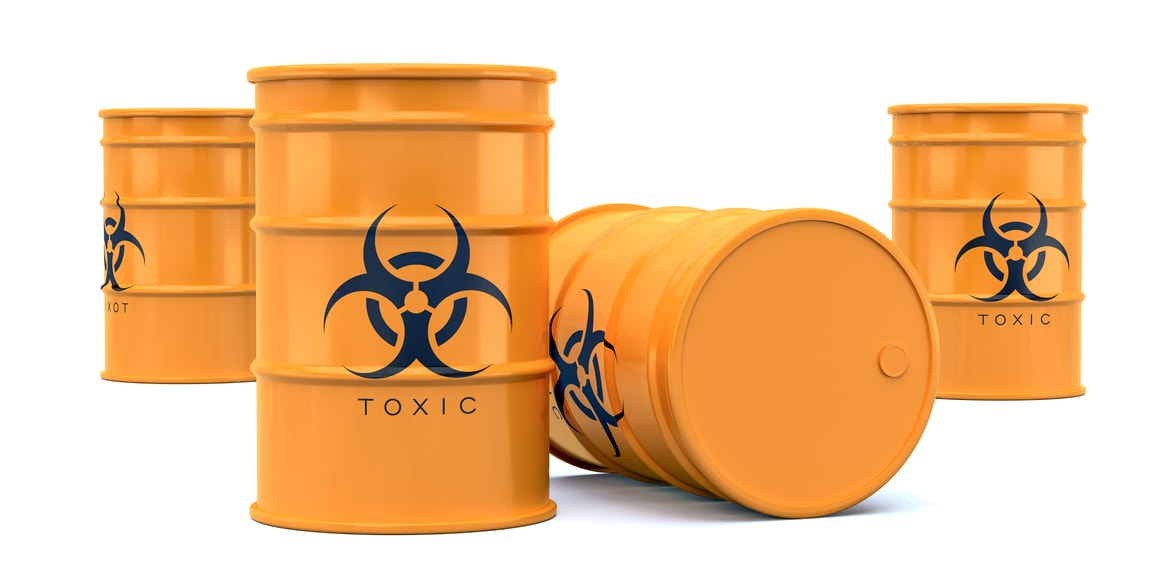 Yellow Toxic Biohazard Radioactive Barrels Toxicity