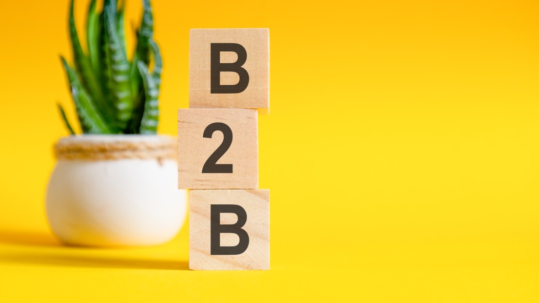 B2B Yellow Wooden Blocks Business Marketing