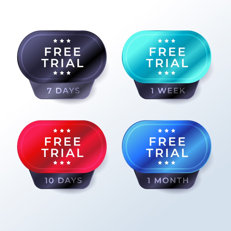 Free Trial Symbols Icons 7 Days 1 Week Trials