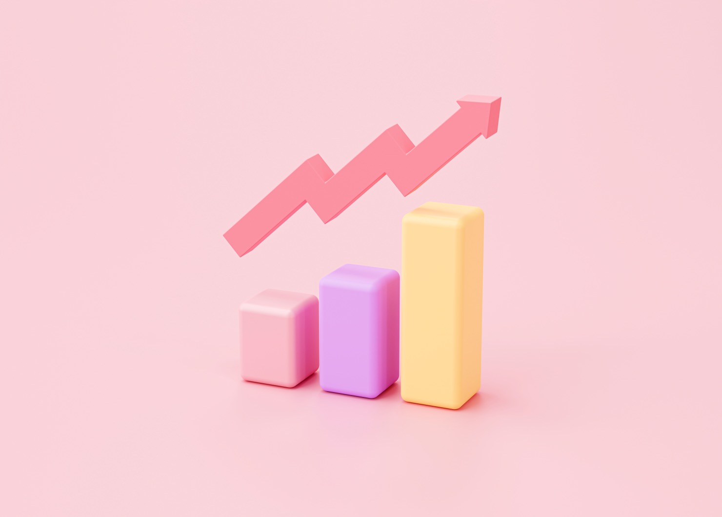Improved ROI Return on Investment Pink Graph Chart