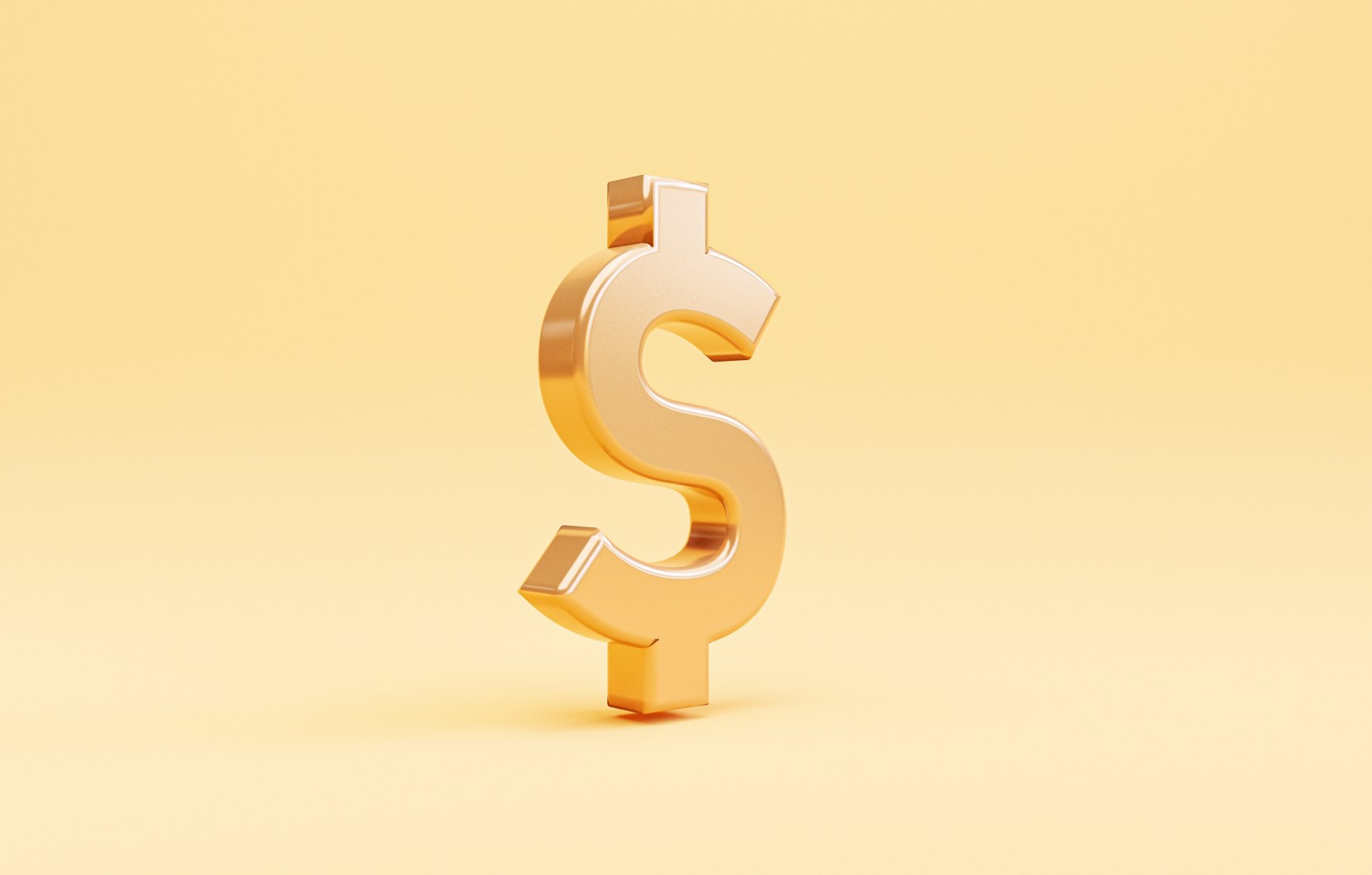 Increase Revenue Golden US Dollar Symbol USD Sign 3D