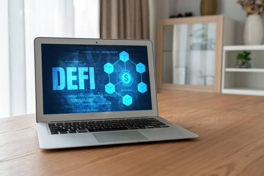 DeFi Decentralized Web Application Internet Laptop