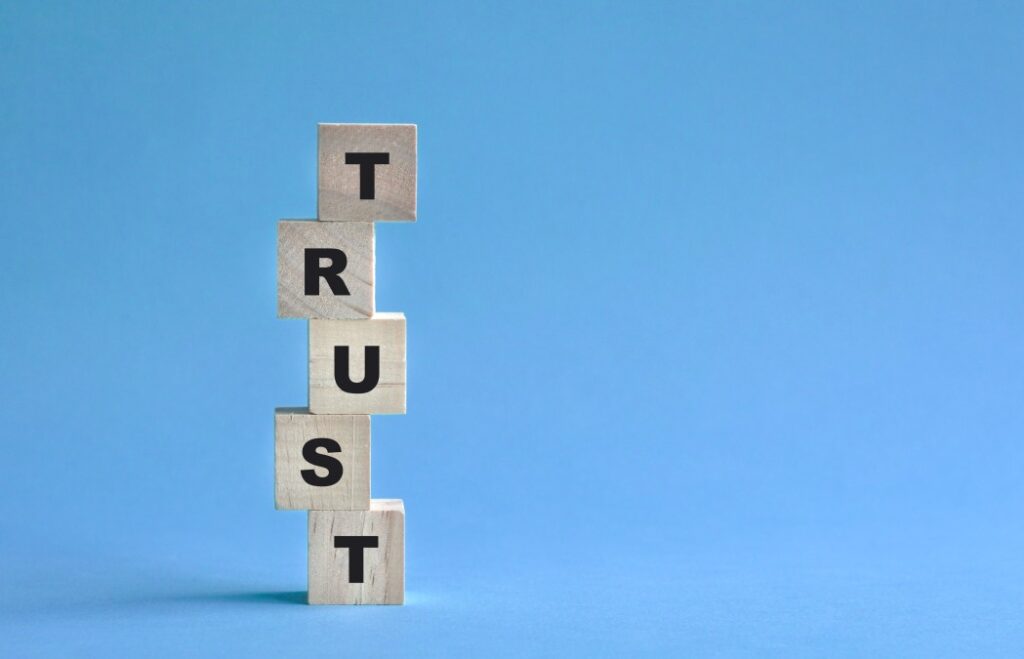 Trust Wooden Blocks Trusting Trustworthy