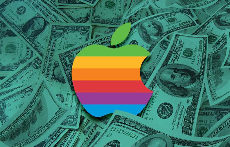 Apple Goes Public Color Logo Dollar Money 1980