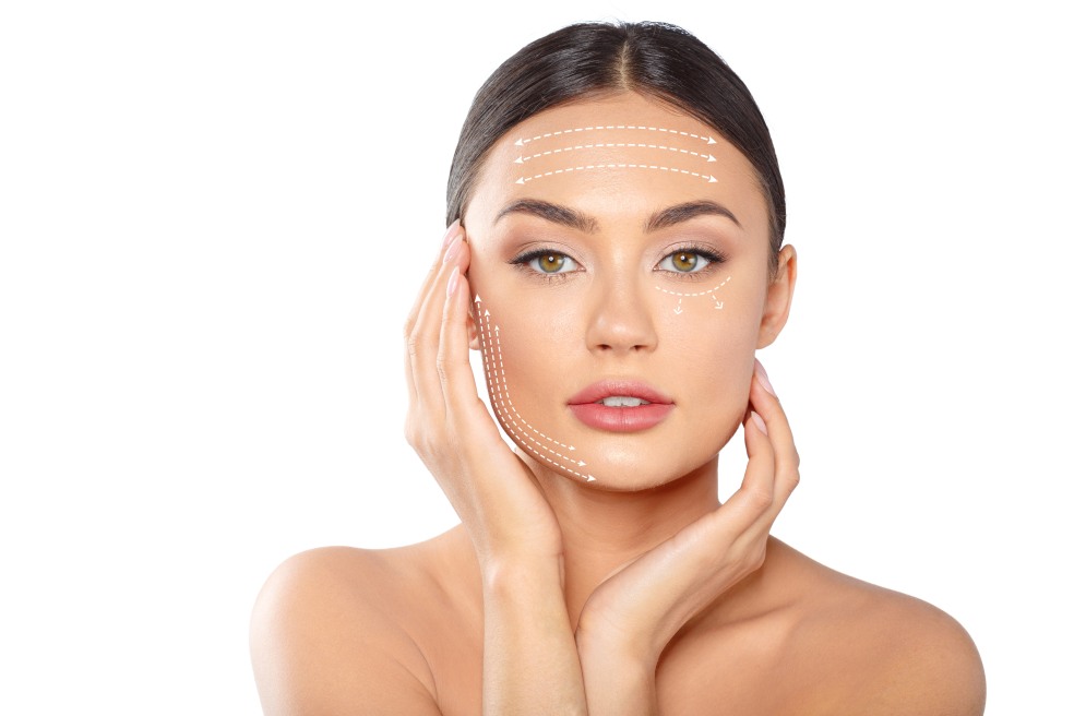 Beautiful Woman Model Lines Face Plastic Surgery Cosmetic