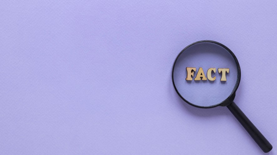 Fact Magnifying Glass Search for Facts Truth Purple