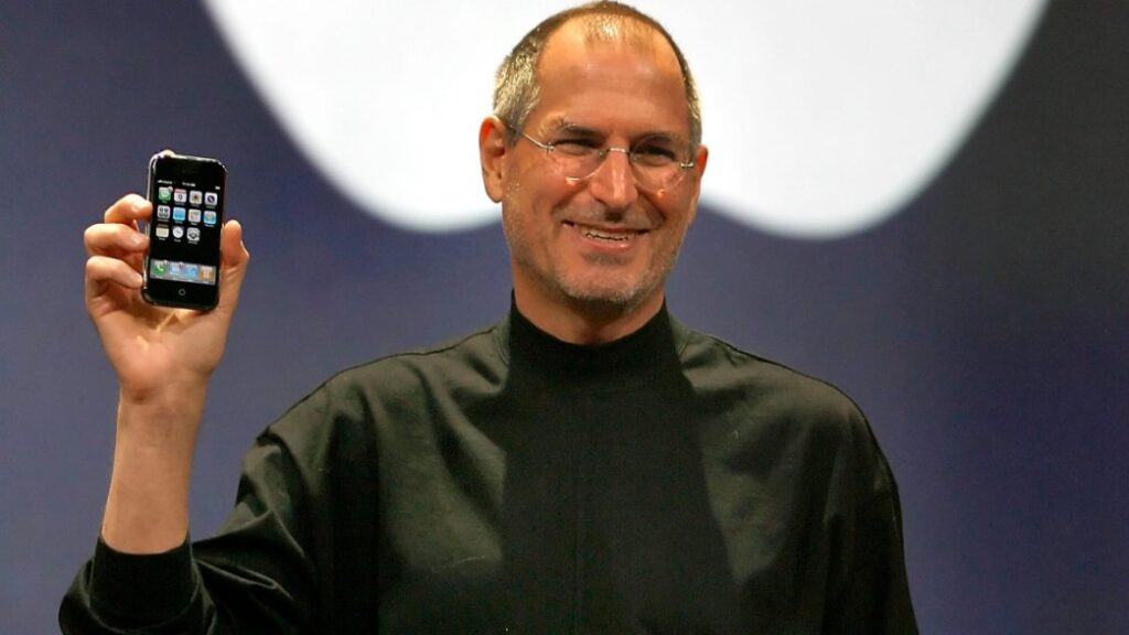 Steve Jobs Holding iPhone Apple Keynote Speech