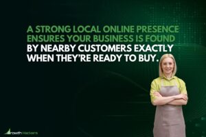 A strong local online presence ensures your business is found by nearby customers exactly when they’re ready to buy