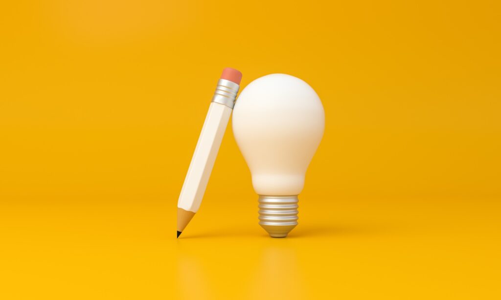 Creative Attitude Pencil Light Bulb Ideas Ideation Creativity