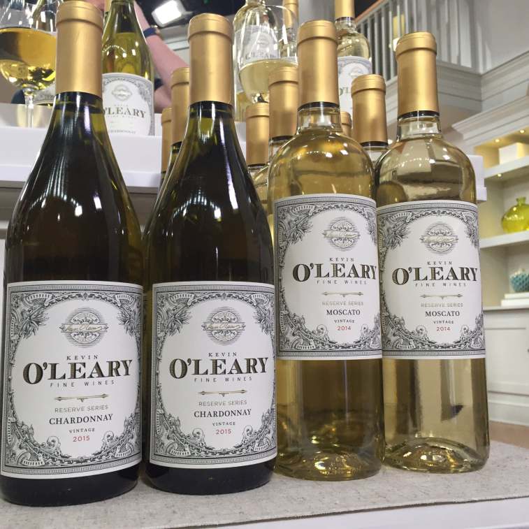 Kevin O'Leary Fine Wines Chardonnays Moscato Wine Bottles