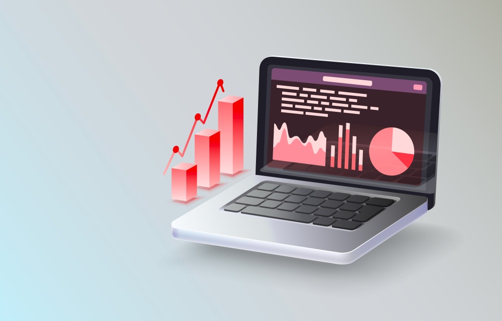 Track Measure Results Data Analytics Graph Laptop