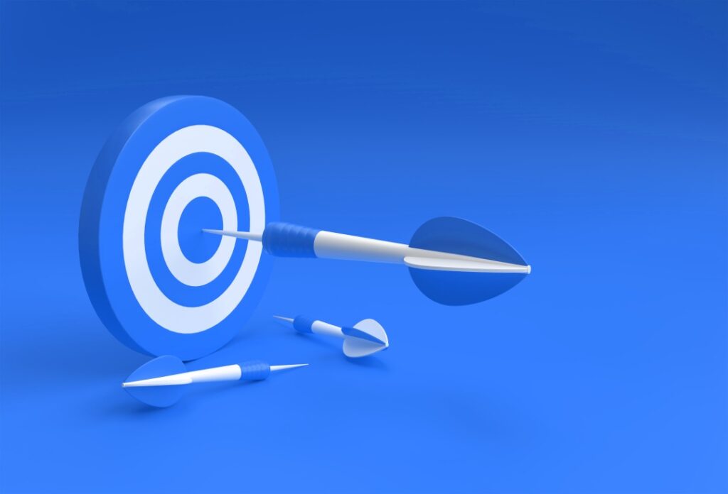 Understand Business Goals Blue Target Arrow Goal Objectives