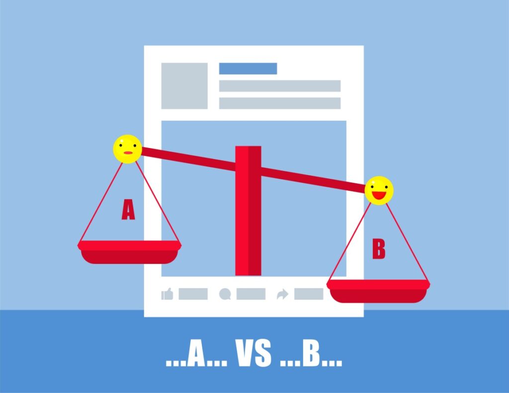 A:B Testing A vs B Split Balance CRO Experimentation