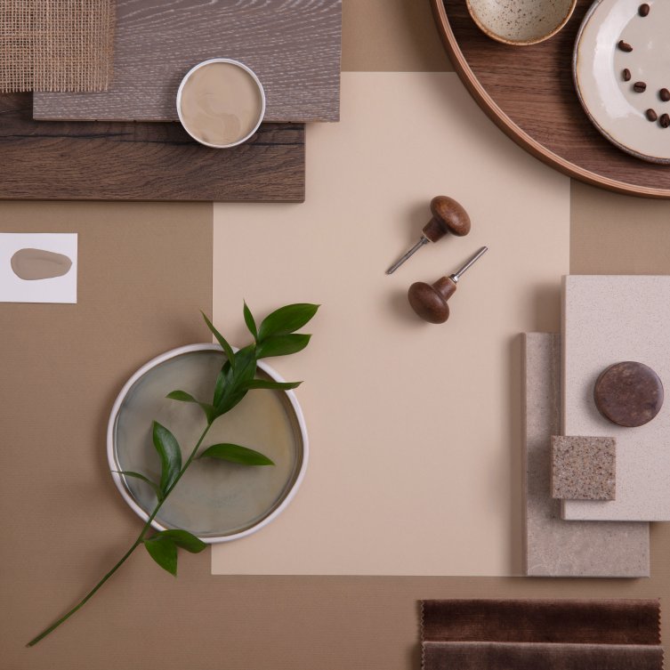 Brown Calm Soothing Color Palette Moodboard Composition Relax