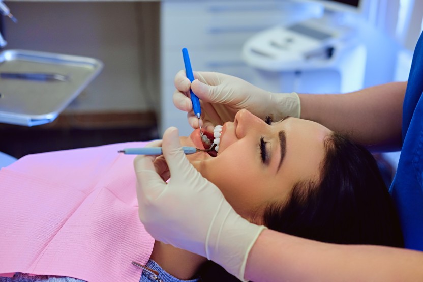 Dentist Examining Oral Hygiene Teeth Woman Female
