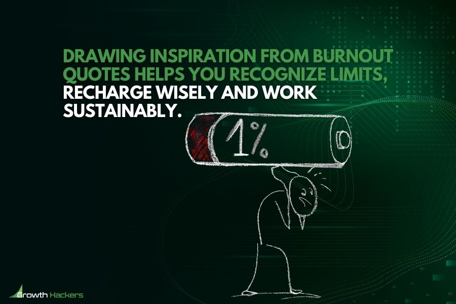 Drawing inspiration from burnout quotes helps you recognize limits recharge wisely and work sustainably