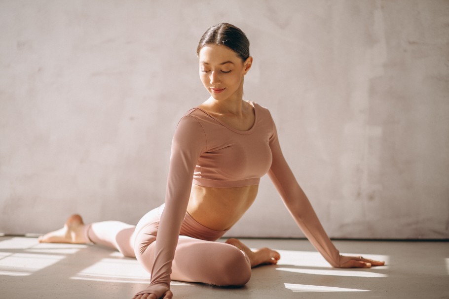 Educate Customers Health Wellness Woman Yoga Stretching Meditation