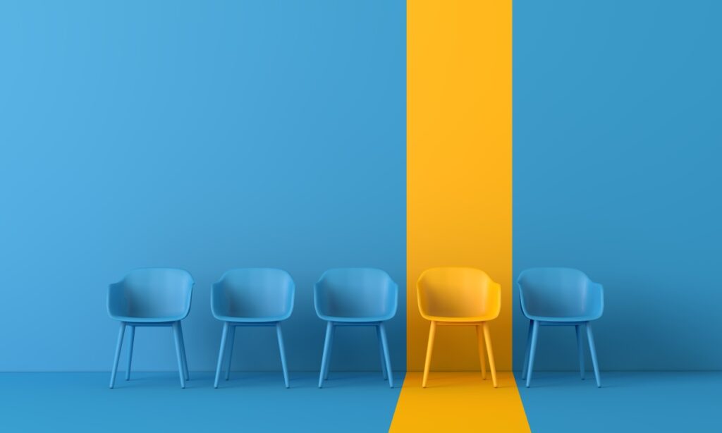 Enhanced Competitive Advantage Edge Blue Yellow Chairs Stand Out Branding