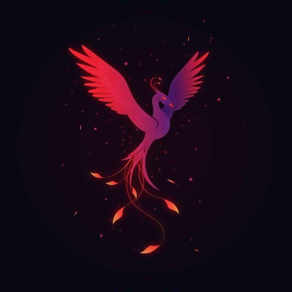 Hand Drawn Colorful Phoenix Leader Leaders Symbol Power