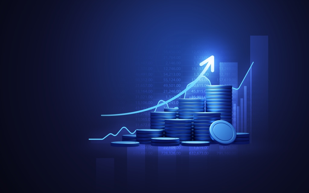 Identify Investing Mode Investment Money Coins Growth Graph